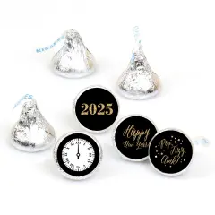 Big Dot of Happiness New Year's Eve - Gold - Round Candy 2025 New Years Eve Sticker Favors - Labels Fits Small Round Chocolate (1 sheet of 108)