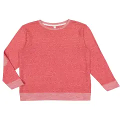 LAT&reg; Harborside Melange French Terry Crewneck with Elbow Patches RED MELANGE