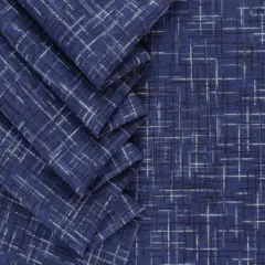 Mook Fabrics Linen Look Flannel Fabric [108 in. Wide] - By The Yard True Navy