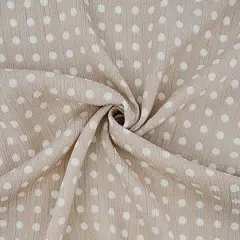 1 Yard Taupe Rayon Textured Crinkle Fabric For Flowy Dresses Blouses Skirts Clothing 50/52" Width