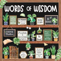 57 Pcs Plant Bulletin Board Set Inspirational Flower Bulletin Board Decoration