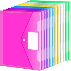 12 Pack Folders Plastic Envelopes