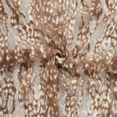 1 Yard Stretch Mocha Beige Lace Fabric, 58/60" Wide Soft Lightweight Material for Apparel & D&eacute;cor