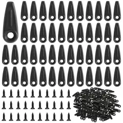 50 Pcs Picture Frame Backing Clips Buckle Black Back Pictures Frame Hardware Backing Clips Flat Metal Turn Button with Screws for Pictures Hanging, Artwork, Gift Box, Decoration Box