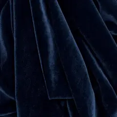 1 Yard Stretch Velvet Fabric Solid Navy Drapey Apparel Material 58/60" width