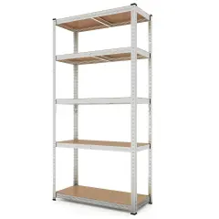 Costway 5 Tier Adjustable Garage Shelving Unit with 2000 lbs Max Load for Warehouse Black/Grey/Blue/Silver