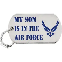 U.S. Air Force Logo My Son is in the Air Force Dog Tag Pin 7/8"