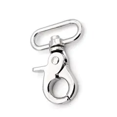 Swivel Hook Nickel Plated Brass Base Side Claw 1.5 Inches Long 1/2 Inch Loop