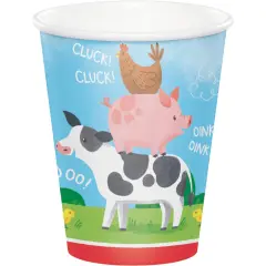 96 pc Bulk Farm Animals Hot/Cold Cup 9oz.
