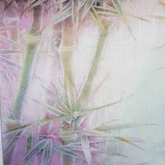 Bamboo Grove Designer Printed AIDA Fabric. Canvas for embroidery with an applied backgroundKF-1083A