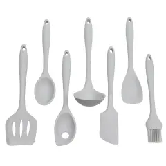 Chef Craft 7 Piece Premium Silicone Kitchen Tool and Utensil Set Gray