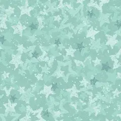 Green Star Light Aqua Cotton Wideback Fabric per yard
