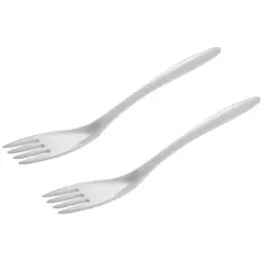 Hutzler 12.5" Melamine Cooking / Serving Fork, White - Set of 2