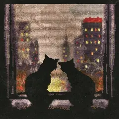 Cats on the window Counted cross stitch kit 1093A
