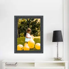 Traditional 32x46 Black Picture Frame Beaded Antique Vintage Classic