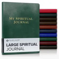 Gallery Leather Large Spiritual Journal - 9.75"x7.5" Acadia Green