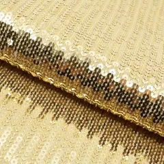 1 Yard Flounce Fringe Stretch Mesh Sequin Fabric 36" x 54/55" Length by Width Gold