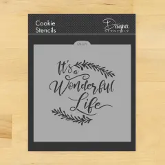 It's a Wonderful Life Cookie & Craft Stencil | CM169 by Designer Stencils | Cookie Decorating Tools | Baking Stencils for Royal Icing, Airbrush, Dusting Powder | Craft Stencils for Canvas, Paper, Wood | Reusable Food Grade Stencil