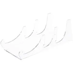 Plymor Clear Acrylic 3 Piece Place Setting Display Holder Stand, 3.25" H x 3.5" W x 8.75" D