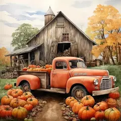 Autumn Pumpkin Paint by Numbers Kit - 16x16 Inch