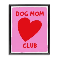 Stupell Industries Dog Mom Club Heart Floater Framed Canvas Wall Art Design by House of Lulu