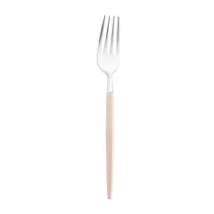 Silver with Pink Handle Moderno Disposable Plastic Dinner Forks (240 Forks)