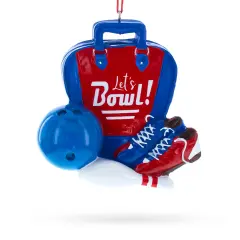 Let&rsquo;s Bowl! Bowling Bag with Shoes and Ball Resin Christmas Ornament