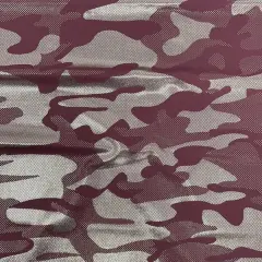 GI Jane Foil Printed Superflex Spandex Fabric Fig/Gunmetal