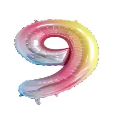 Rainbow Gradient Colorful Number Balloon Foil Balloon F07M1-77-9