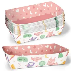 Big Dot of Happiness Pajama Slumber Party Paper Food Trays, Disposable Double-Sided Paper Food Holders for Nachos, Hot Dogs, French Fries - 12 Ct