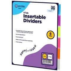 Enday 3-Ring Binder Dividers W/ Insertable Color Tabs