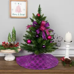 Northlight Sequin Snowflake Mini Christmas Tree Skirt - Purple - 20"