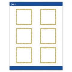 Avery Printable Square Labels, Gold Beads, 3" x 3", Matte White Square Labels, Permanent, Laser/Inkjet, 60ct, Great for Product Labels