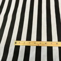 1 Yard Stripe Print Poly Cotton Fabric Black/White
