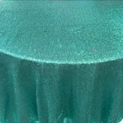 1 Yard Glitz Sequin Round Tablecloth 108 Inches Shiny Polyester Linen for Weddings and Events Aqua