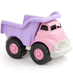 Green Toys: Dump Truck - Pink & Purple - Toy Construction Vehicle, Realistic Bed, Transportation, Push & Pull Play, Recycled Material, Kid-Toddler 2+