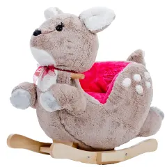 Gerardo's Toys: Little Rockers - Deer - Wooden Plush Ride-On Rocking Animal Toy, Plays Music, Removable Soft Fabric Cover, Toddler & Kids Ages 24mo+