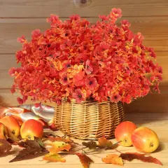 12 Bundles Artificial Fall Flowers Outdoor UV Resistant