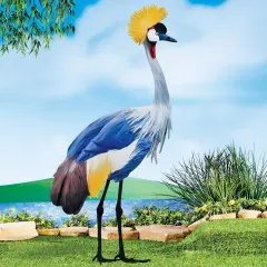 Collections Etc Realistic Grey Crowned Crane Outdoor Garden Stake