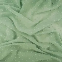Solid Swiss Dot Chiffon Fabric 100% Polyester Lightweight Sheer 57/58" Wide SAGE LT