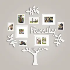 Photo Frame | Plaque College Frame - Wall Decoration Combination - White PVC Picture Frame Selfie Gallery Collage With Hanging Template & Wall Mounting Design | Family Tree