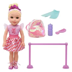 Style Dreamers: Ballet Set - Pink 14" Doll - Blonde Hair Hard Body Doll, 5pc Ballet Gear Accessories, Tutu Oufit w/Headband & Slippers, Kids Ages 3+