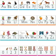 Alphabet Bulletin Board Set Manuscript ABC Number Line Wall Decorations