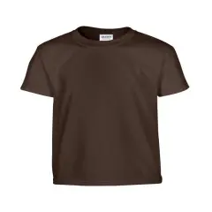 Gildan&reg; Youth Heavy Cotton Crew Neck Short Sleeve T-Shirt DARK CHOCOLATE