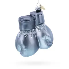 Boxing Gloves Glass Christmas Ornament