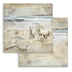 Stamperia Double-Sided Cardstock 12"X12"-Silent Sea Horses