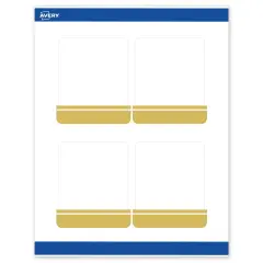 Avery Printable Rectangle Labels, Gold Double-Dipped Edge, 4" x 3-1/3", Matte White Rectangle Labels, Permanent, Laser/Inkjet, 40ct, Great for Product Labels