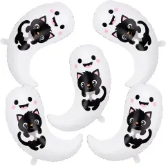 Halloween Scary Ghost with Black Cat Foil Balloons