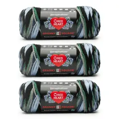 Red Heart All in One Granny Square Yarn 24 Pack-Silver Sea