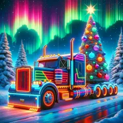 Christmas Truck Diamond Painting Kit 14x14inch